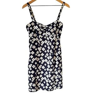 Patagonia Dress- A-Line Summer Y2K Hemp Organic Cotton Navy White -Women's 6